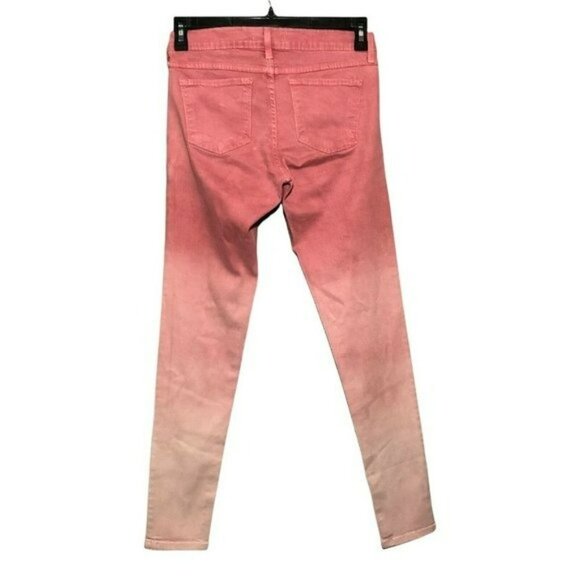 Flying Monkey Jeggings Skinny Jeans Women Size 30 Pink Orange Two Tone Dyed Moto - Picture 1 of 11
